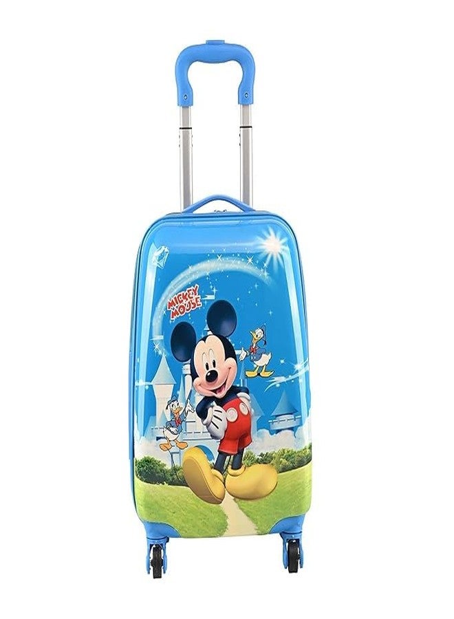 Urbane Home حقائب سفر للأطفال من Urbane Home، مصنوعة من البولي كربونات والبلاستيك ABS، مقاس 16 بوصة، للبنات والأولاد، مزودة بعجلات دوارة 360 درجة | حقيبة سفر صلبة للأطفال | DTB2018، ميكي - أزرق - Image 1